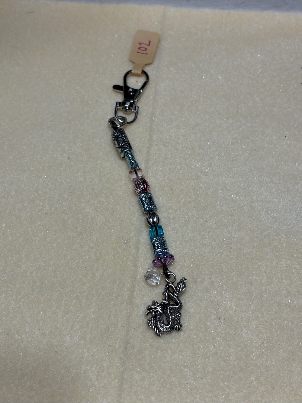 Beaded Dragon Charm Bag/Keychain - Multicolor #102